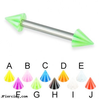 Beach cone straight barbell, 12 ga, genital piercing in virginia beach, genital piercing virgina beach, tommy ts piercing shop huntington beach ca, silicone cock rings, silicone cock ring with balls