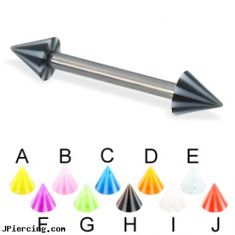 Beach cone titanium straight barbell, 12 ga, cock rings and nude beaches, beach, body jewellery worn on the beach, silicone cock ring with balls, cone helix