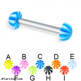 Beach half ball straight barbell, 12 ga, genital piercing virgina beach, beach body peircing, tommy ts piercing shop huntington beach ca, blinking koosh ball belly ring, adult cock and ball rings