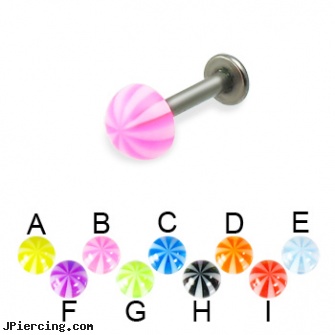 Beach half ball titanium labret, 14 ga, beach body jewellery, genital piercing in virginia beach, nipple rings worn on the beach, baseball belly button rings, cock rings ball splitters