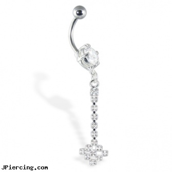 Belly button ring with dangle, white gold belly ring, belly-button peircings, belly button ring picture gallery, birthday belly button rings, nose rings from bharat