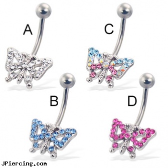 Belly button ring with jeweled butterfly, animal belly rings, belly button piercing information, belly button piercing midlothian va, mood belly button rings, can look at body rings
