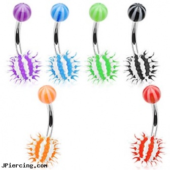 Belly Button Ring With Squish Ball, initial belly button rings, belly button ring lengths, belly button pierce, nipple rings for penny, good vibrations and cock ring