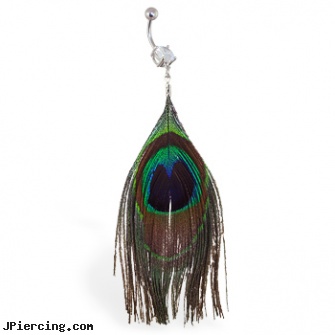 Belly ring with large dangling peacock feather, cross belly button rings, anal sex belly button ring, superman belly rings, adjustable cock ring, cock ring