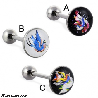 Bird logo tongue ring, 14 ga, tongue rings lips logo, logo toungue rings, tongue ring logo kiss me, tongue infections, tongue piercing video