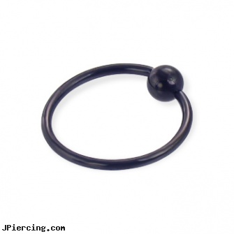 Black captive bead ring, 16 ga, black and blue titainum tongue rings, black studs, black clit, captive earrings unique steel, captive ring balls