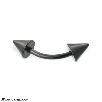 Black cone curved barbell, 16 ga, blackhole body piercing, black studs, piercing jewelry black, silicone cock rings, silicone cock ring with balls