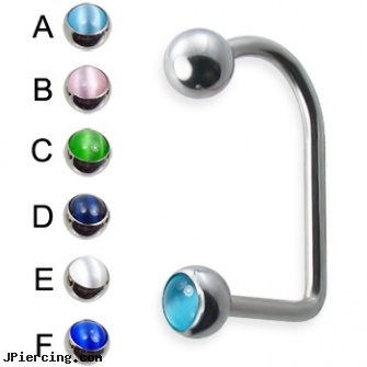 Cat eye ball lip hugger, 14 ga, cock ball ring, navel ring balls replacement, tongue ring balls, non piercing nipple huggers, ferrari belly button ring
