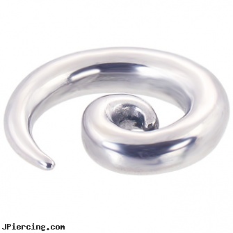 Coil Steel Taper, 0 Gauge, stainless steel cock ring, steel spike nipple shields, surgical steel navel jewelry, ear tapers, 10 gauge acrylic tapers