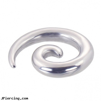 Coil steel taper, 4 gauge, stainless steel piercing body jewelry, buy steel lip ring, surgical steel navel rings, ear tapers, 10 gauge acrylic tapers