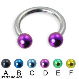 Colored ball circular barbell, 12 ga, ear piercing flesh colored hider jewlrey, flesh colored nose ring, colored nipple barbells, ball and cock ring, ball belly ring