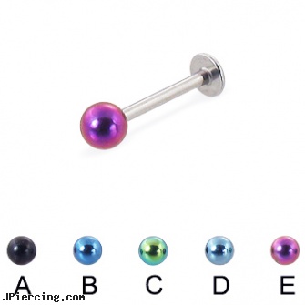 Colored ball labret, 16 ga, ear piercing flesh colored hider jewlrey, colored heavy gauge tongue barbells, flesh colored nose ring, navel ring balls replacement, ball