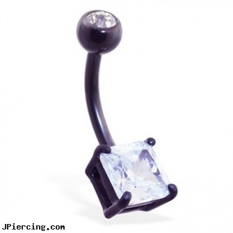 Double jeweled black coated diamond shaped belly ring, double braided nipple ring, double navel peircing picture, double lobe peircing, 18g jeweled labrets, jeweled navel slave rings