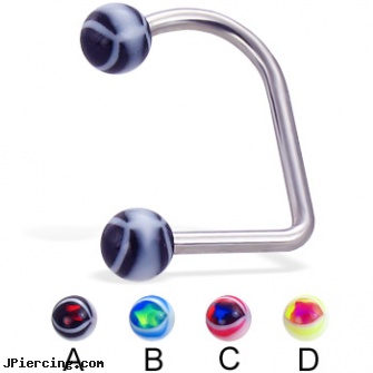 Eye ball lip hugger, 14 ga, cock and ball piercing, replacement ball for eyebrow ring, baseball belly button rings, non piercing nipple huggers, clitorial piercing
