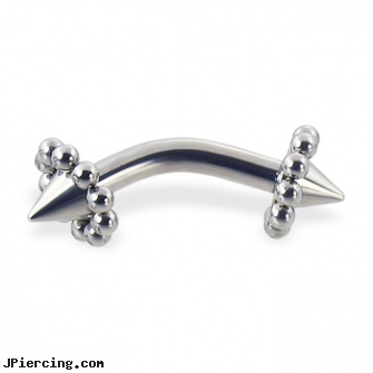 Flower cone curved barbell, 10 ga, flower shaped labret jewerly, flower nipple shields, flower belly ring, silicone cock rings, cone helix