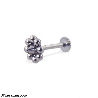 Flower cone labret, 16 ga, flower nipple shields, flower pics, flower belly ring, silicone cock ring with balls, helix cone
