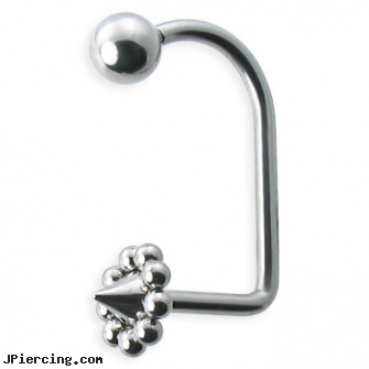 Flower cone lip hugger, 14 ga, flower shaped labret jewerly, flower nipple shields, flower belly ring, silicone cock rings, helix cone