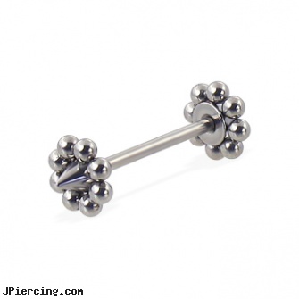 Flower cone straight barbell, 16 ga, flower nipple shields, flower belly ring, flower shaped labret jewerly, silicone cock rings, silicone cock ring with balls