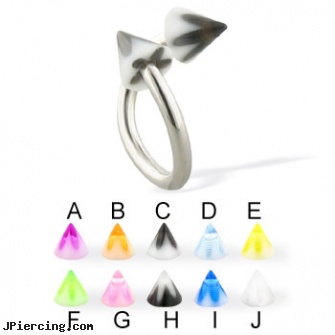 Flower cone twisted barbell, 14 ga, flower shaped labret jewerly, flower belly ring, flower fishtail labret, nipple piercing silicone, silicone cock rings
