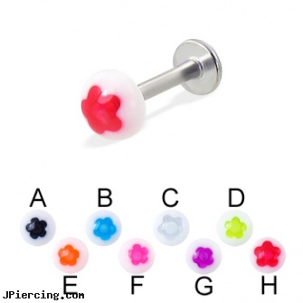 Flower half ball labret, 14 ga, flower shaped labret jewerly, flower nipple shields, flower fishtail labret, cock ring placement balls penis, captive ball