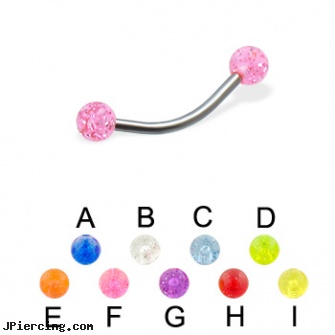 Glitter ball eyebrow ring, 18 ga, glitter bitch, ball, ball belly ring, cock ball ring, buy eyebrow ring