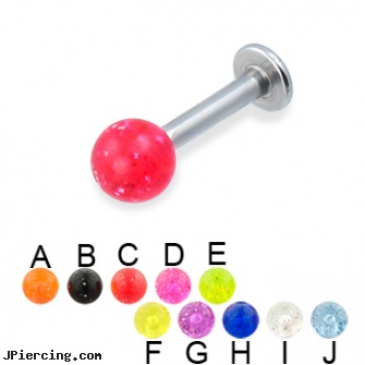 Glitter ball labret, 12 ga, glitter bitch, balls piercing, captive ball, belly button ring balls, labret custom made