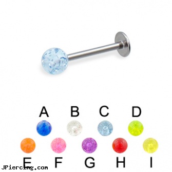 Glitter ball labret, 18 ga, glitter bitch, micro ball labret stud, cock ring effective placement balls, 14k ball closure ring, buy 16 gauge labrets