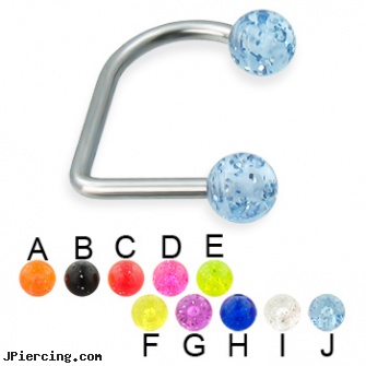 Glitter ball lip hugger, 14 ga, glitter bitch, ball and cock ring, wholesale ball tounge rings, ball belly ring, non piercing nipple huggers