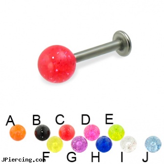 Glitter ball titanium labret, 14 ga, glitter bitch, cock rings ball splitters, 14k ball closure ring, ball and cock ring, titanium nipple rings