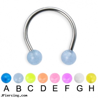 Glow-in-the-dark ball circular barbell, 16 ga, glow in the dark tongue ring, glow in the dark belly button ring, glow in the dark belly button rings, piercing the darkness pictures, diagnosis dark ring nipple aureola