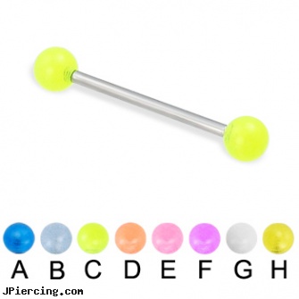 Glow-in-the-dark ball straight barbell, 16 ga, glow in the dark nose rings, glow in the dark belly button ring, glow in the dark belly button rings, dark ring nipple aureola, large dark nipple