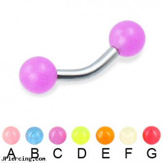 Glow-in-the-dark curved barbell, 12 ga, glow in the dark nose rings, glow in the dark tongue ring, glow in the dark belly button ring, dark piersing light yugioh card, dark ring around nipple