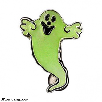Glow-in-the-dark ghost reversed belly ring, glow in the dark belly button ring, glow in the dark tongue ring, glow stick tongue rings, diagnosis dark ring nipple aureola, large dark nipple