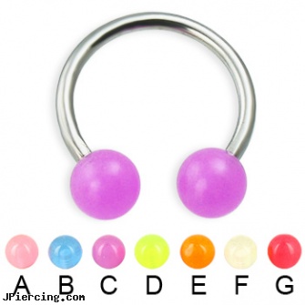 Glow-in-the-dark titanium circular barbell, 14 ga, glow in the dark nose rings, glow in the dark tongue ring, glow in the dark belly button rings, large dark nipple, dark piersing light yugioh card