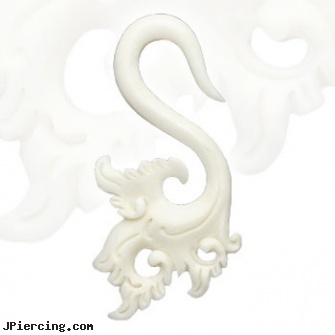 Hand carved buffalo bone balinese floral taper, nipple jewelry handcuff, body piercing handbook, hand peircings, body jewelry water buffalo 16 gauge, wholesale body jewelry bone and marrow