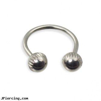 Horseshoe ring with notched balls, 16 ga, horseshoe belly button rings, horseshoe nipple rings, horseshoe belly button ring, captive ring, tongue ring sex