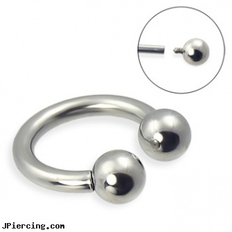 Internally threaded circular barbell, 10 ga, internally threaded straight barbells, belly ring titanium internally threaded, internally threaded body piercing jewelry, threaded rods for tongue rings, body jewelry guage circular