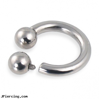 Internally threaded circular barbell, 8 ga, belly ring titanium internally threaded, internally threaded straight barbells, internally threaded body jewelry, threaded ring nipple, body jewelry guage circular