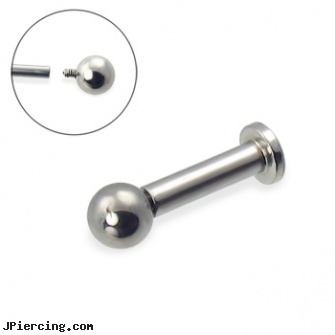 Internally threaded labret, 10 ga, internally threaded body piercing jewelry, internally threaded body jewelry, internally threaded straight barbells, threaded ring nipple, labret curved spike