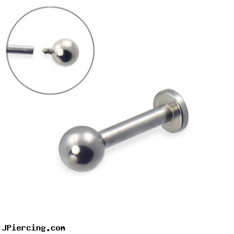 Internally Threaded Labret, 12 Ga, belly ring titanium internally threaded, internally threaded body jewelry, internally threaded body piercing jewelry, threaded ring nipple, threaded rods for tongue rings