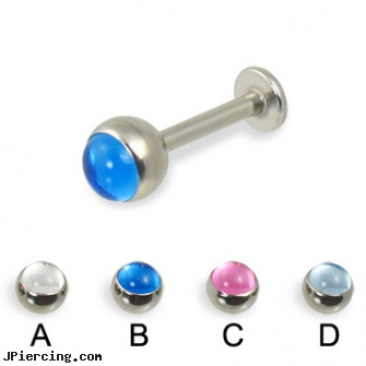 Labret with cabochon ball, 14 ga, labret spirituality, labret body jewlrey, labret piercing information, adult cock and ball rings, labret replacement balls