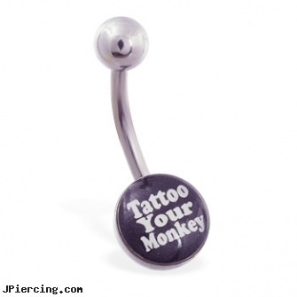 Logo belly button ring \"Tattoo Your Monkey\", logo navel rings, body jewelry superman logo belly button ring, oakland raider logo tongue rings, belly jewery, cheapest belly ring shields