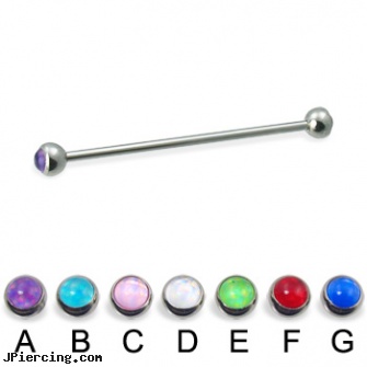 Long barbell (industrial barbell) with hologram balls, 14 ga, long nose piercing pin, how long does it take for tongue piercing to heal, how long does it take nose piercing to close up, clit hood barbells balls, diamond nipple barbell
