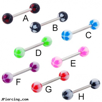 Multi-Heart Clover Straight Barbell, 14 Ga, multiple body piercings and hiring, multiple ear piercing tattoo very short hair, navel jewelry multiple piercing, body jewelry blue heart, pink heart belly ring