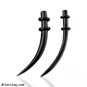 Natural Water Buffalo Horn Curved Tapers, body jewelry water buffalo 16 gauge, clearwater florida tongue piercing, longhorn navel ring, wholesale body jewelry horn and bone, labret curved spike