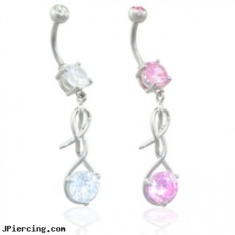 Navel ring with CZ gem in twister dangle, celtic navel ring shield, prism navel ring, piercing navel forum, pictures of clit rings, best sales on belly rings