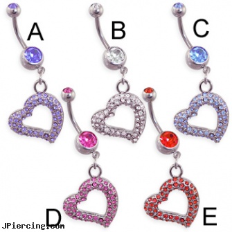 Navel ring with dangling gem paved heart, belly navel ring, navel piercing infected, navel piercing and hibiclens, cock ball ring, pregnancy belly rings