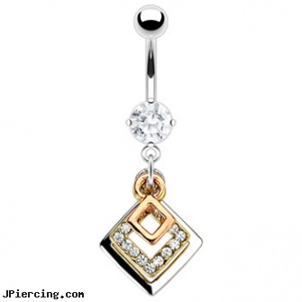 Navel Ring with Dangling Jeweled And Gold Tone Squares, parents of teens who want navel piercings, pretty navel rings, infected navel piercing, cock ring hinge weight, cock ring forum
