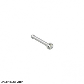 Nose Pin With Press-Fit Clear Gem, 18 Ga, will nose piercing scar, nose ring stud, nose diamond piercings, boys with lip piercings, cock ring with hinge