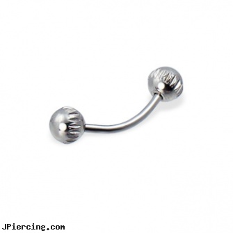 Notched ball eyebrow ring, 18 ga, beach ball barbell and eyebrow piercing, silicone cock ring with balls, captive ball, eyebrow spike, photos of eyebrow piercings